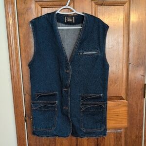 JAXSPORT CANADA Vintage Denim Vest with Pockets Sz Large